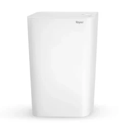 Rayen Poubelle de salle de bain avec couvercle Capacité de 9 litres Blanc, PP, Taille : 22 x 16 x 33 cm