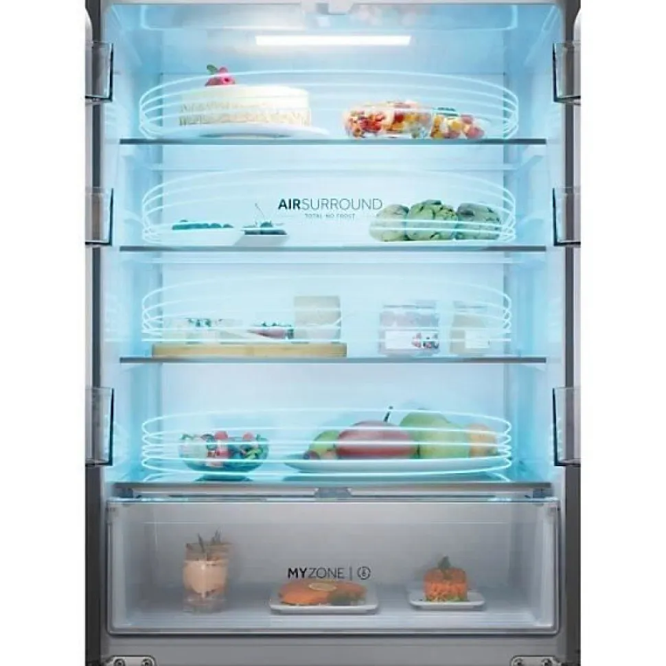 Refrigerateur Americain - Frigo multi-portes - HAIER - HFR3718ENMM - Classe E - 402 L 262 + 140 - 37 dB - Gris