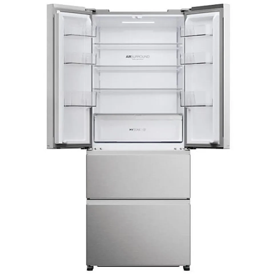 Refrigerateur Americain - Frigo multi-portes - HAIER - HFR3718ENMM - Classe E - 402 L 262 + 140 - 37 dB - Gris