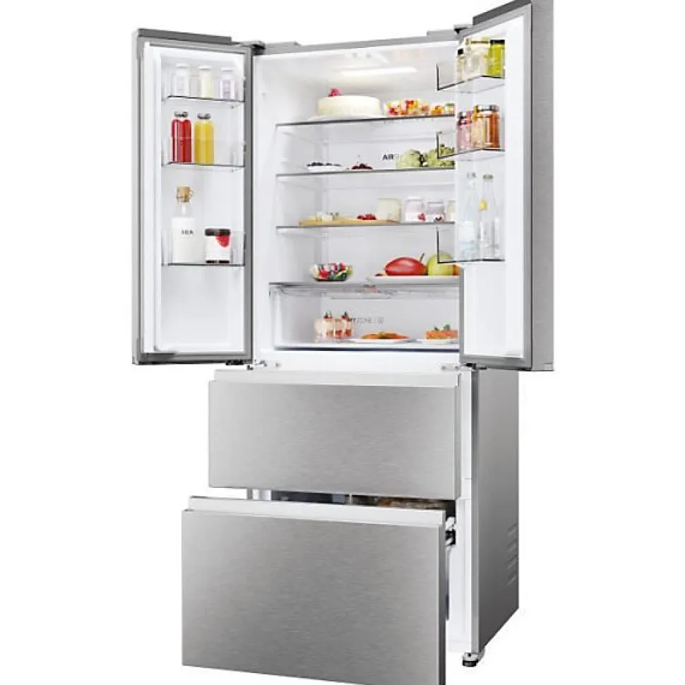 Refrigerateur Americain - Frigo multi-portes - HAIER - HFR3718ENMM - Classe E - 402 L 262 + 140 - 37 dB - Gris