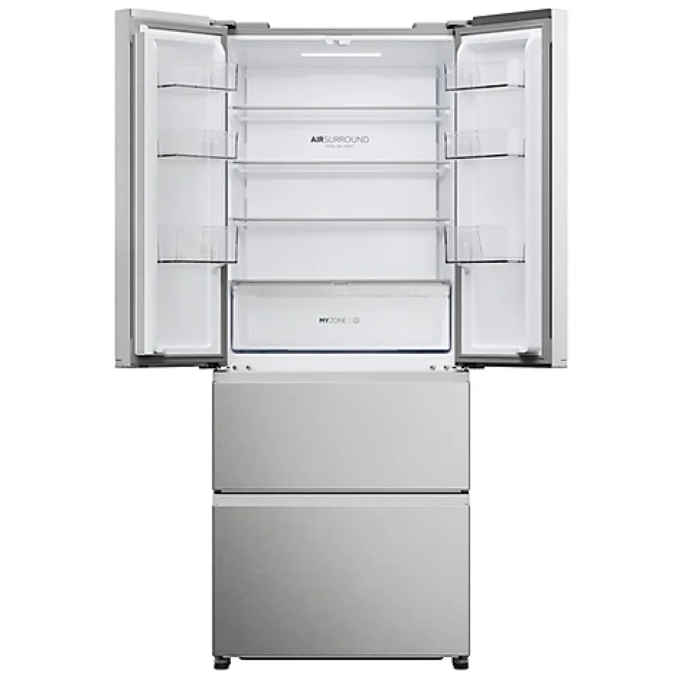 Refrigerateur Americain - Frigo multi-portes - HAIER - HFR3718ENMM - Classe E - 402 L 262 + 140 - 37 dB - Gris