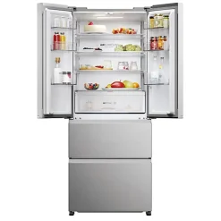Refrigerateur Americain - Frigo multi-portes - HAIER - HFR3718ENMM - Classe E - 402 L 262 + 140 - 37 dB - Gris