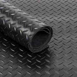 Revêtement de sol en caoutchouc Avec structure quadrillée 150 x 100 cm - Floordirekt