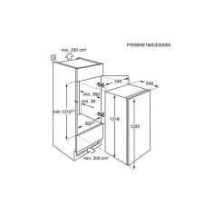 Réfrigérateur 1 porte intégrable à glissières 188l Electrolux LFB3DE12S