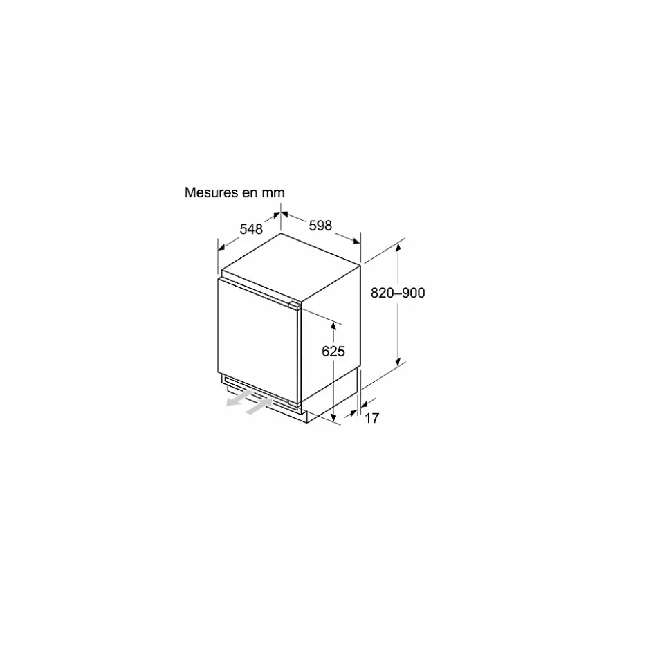 Réfrigérateur 1 porte intégrable à pantographe 134l Siemens KU21RADE0