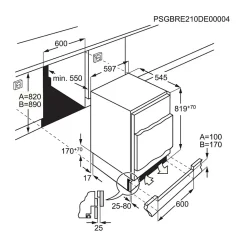 Réfrigérateur 1 porte intégrable à pantographe 134l Electrolux LXB3AE82R