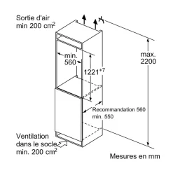 Réfrigérateur 1 porte intégrable à pantographe 204l Bosch KIR41VFE0 série 4