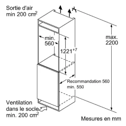 Réfrigérateur 1 porte intégrable à pantographe 147l Siemens KI41RVFE0 iq300