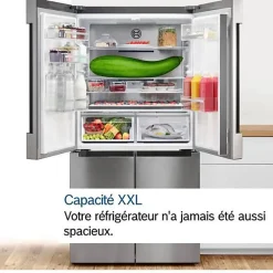 Réfrigérateur américain - BOSCH SER6 - KAD93AIDP - Machine a glaçons - Classe D - 562 L - 178,7 x 90,8 x 70,7 cm - Acier bro