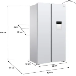 Réfrigérateur américain - CONTINENTAL EDISON - CERA505NFWD - 503 L - Total No Frost (Sans givre) - Classe D - L92 x H177 cm -