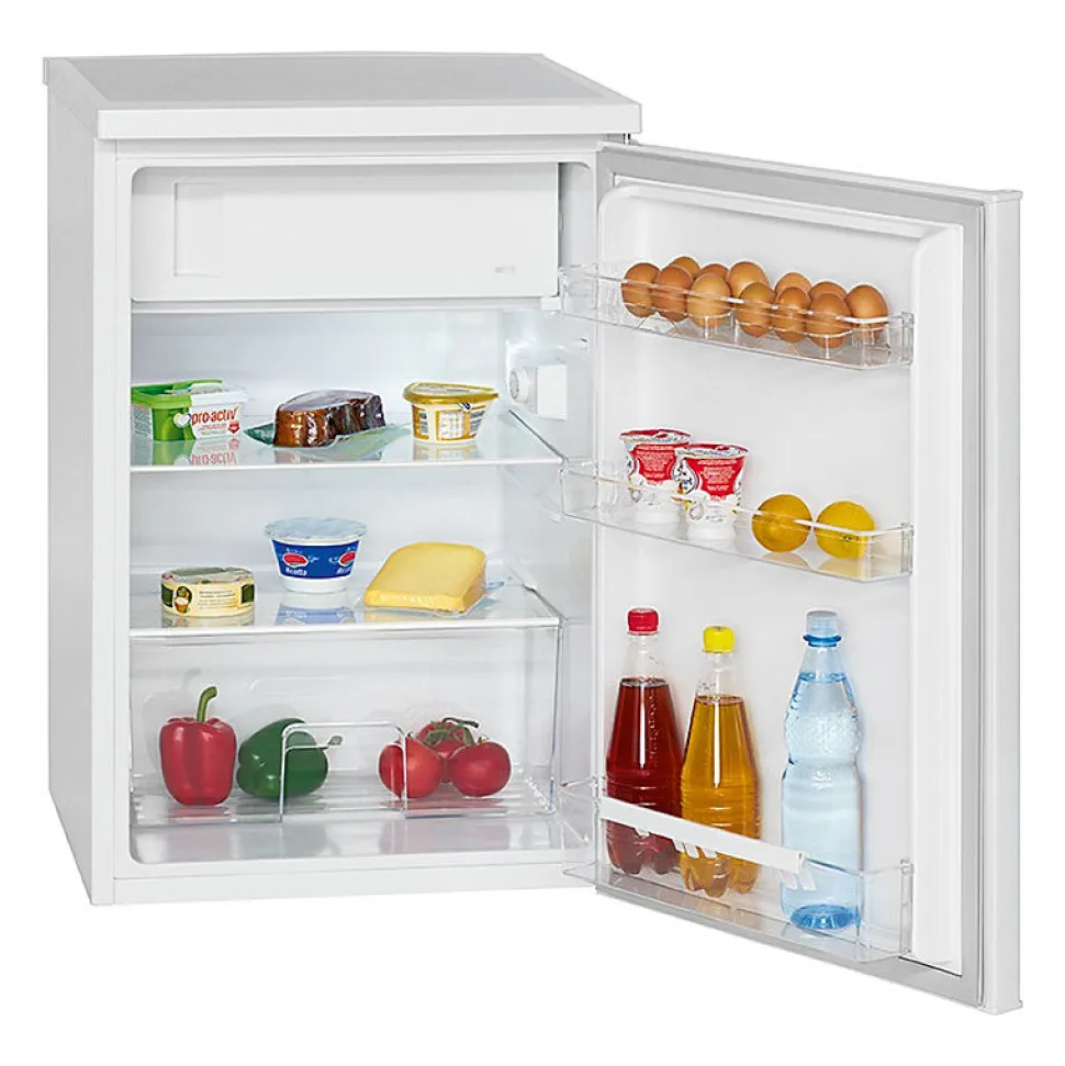 Réfrigérateur avec petit congélateur 120L blanc Bomann KS 2184. 1 blanc