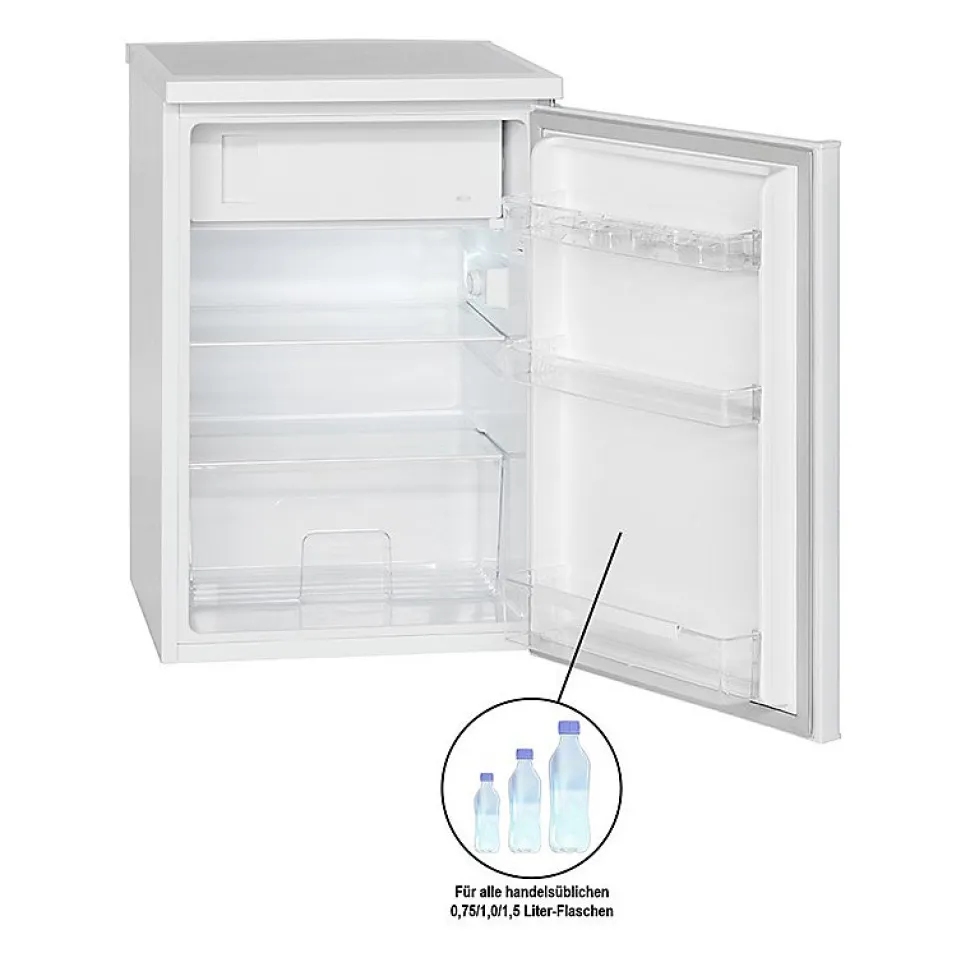 Réfrigérateur avec petit congélateur 120L blanc Bomann KS 2184. 1 blanc