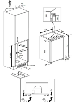 Réfrigérateur BEKO - B1854N - Table top - intégrable - 110 L (97L+13L) - 86x55x55 cm