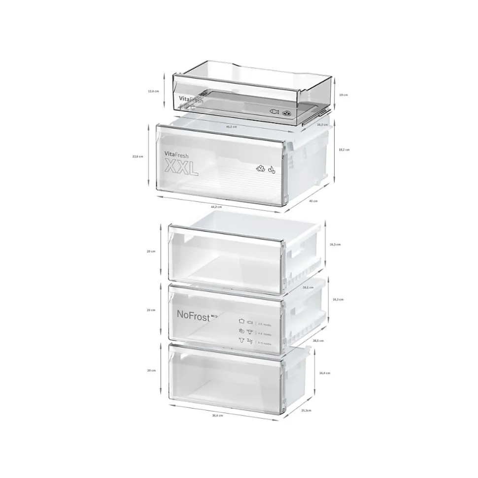 Réfrigérateur combiné 60cm 321cm nofrost Bosch KGN362WDF