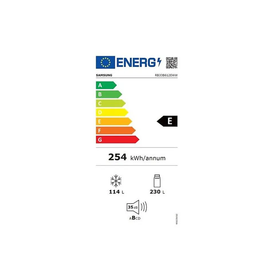 Réfrigérateur combiné 59.5cm 344l blanc Samsung RB33B612EWW