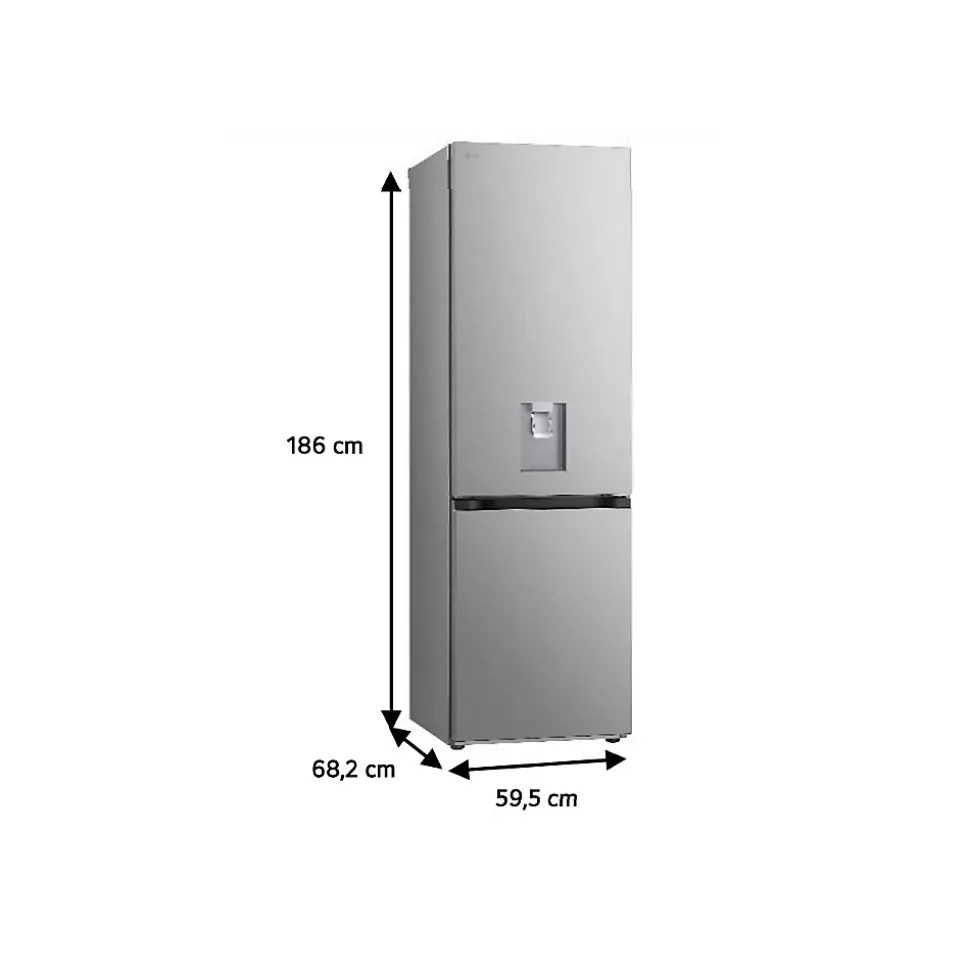 Réfrigérateur combiné 60cm 343l nofrost inox Lg GBF3102DPY