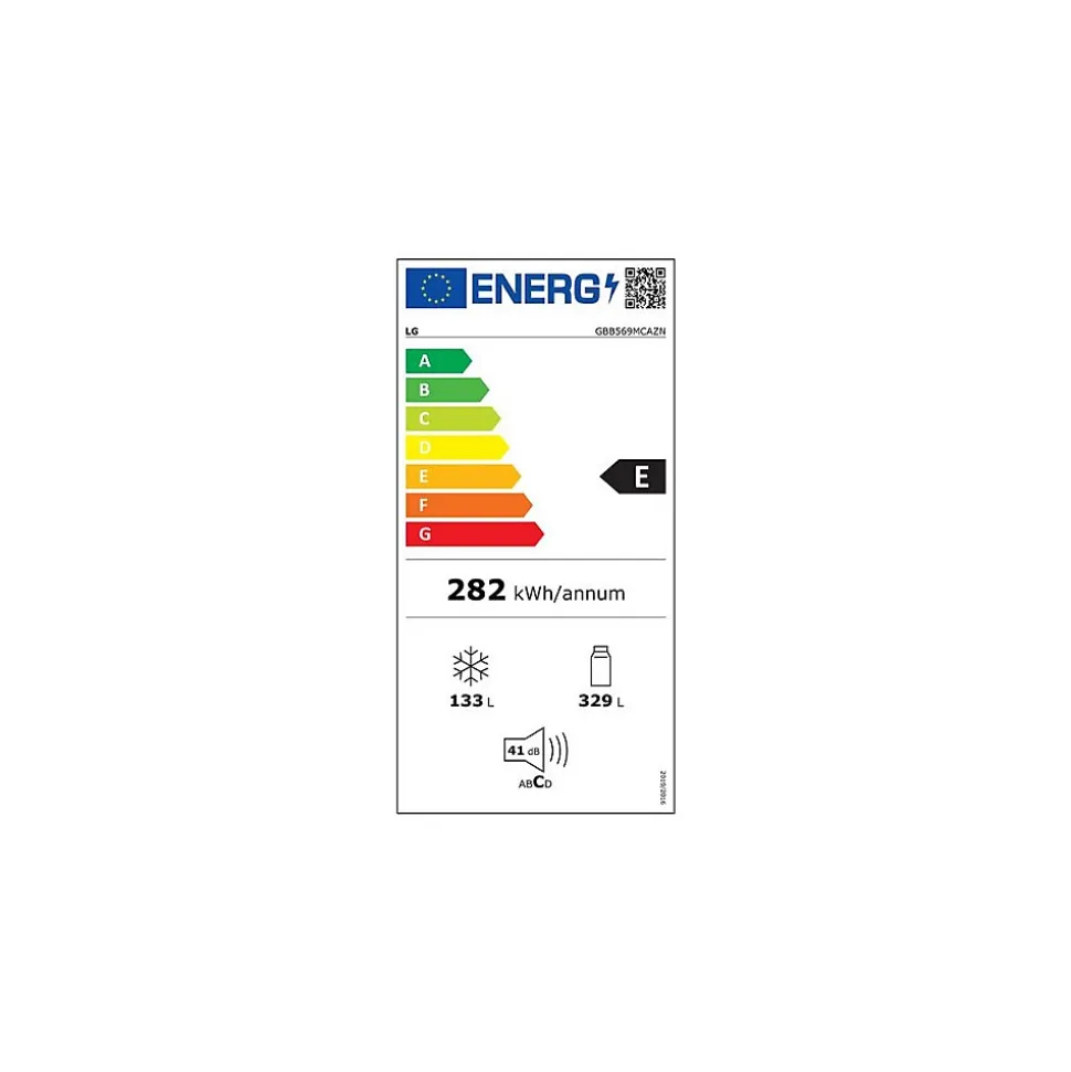 Réfrigérateur combiné 70cm 462l nofrost Lg GBB569MCAZN