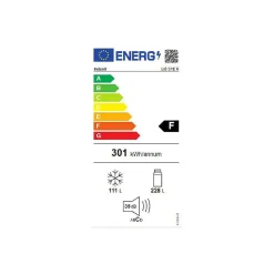 Réfrigérateur combiné 60cm 339l statique noir Indesit LI8S1EK