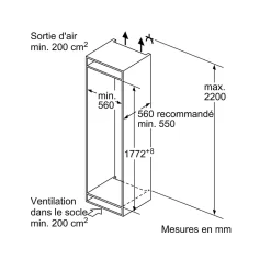 Réfrigérateur combiné intégrable à glissières 267l blanc Neff KI5861SE0