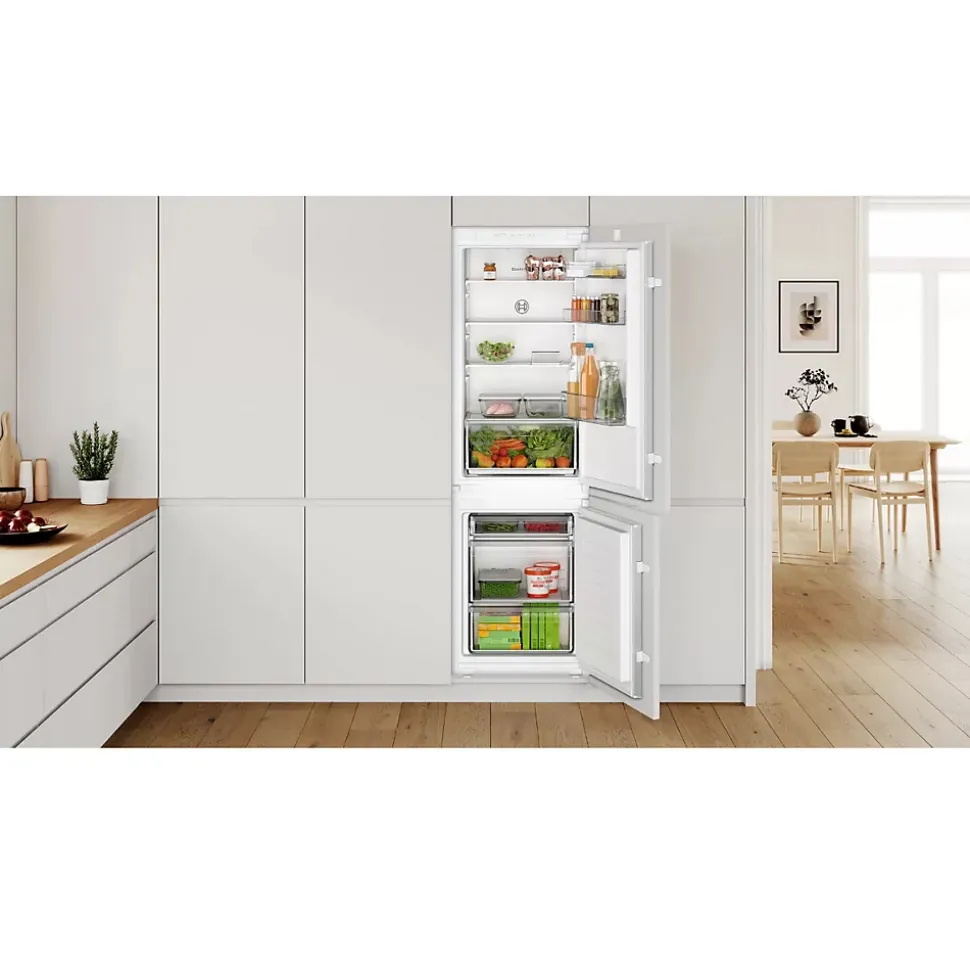 Réfrigérateur combiné intégrable à glissières 267l blanc Bosch KIV865SE0