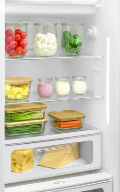 Réfrigérateur congélateur à poser ouverture gauche Smeg FAB28LCR5 244L / 26L crème