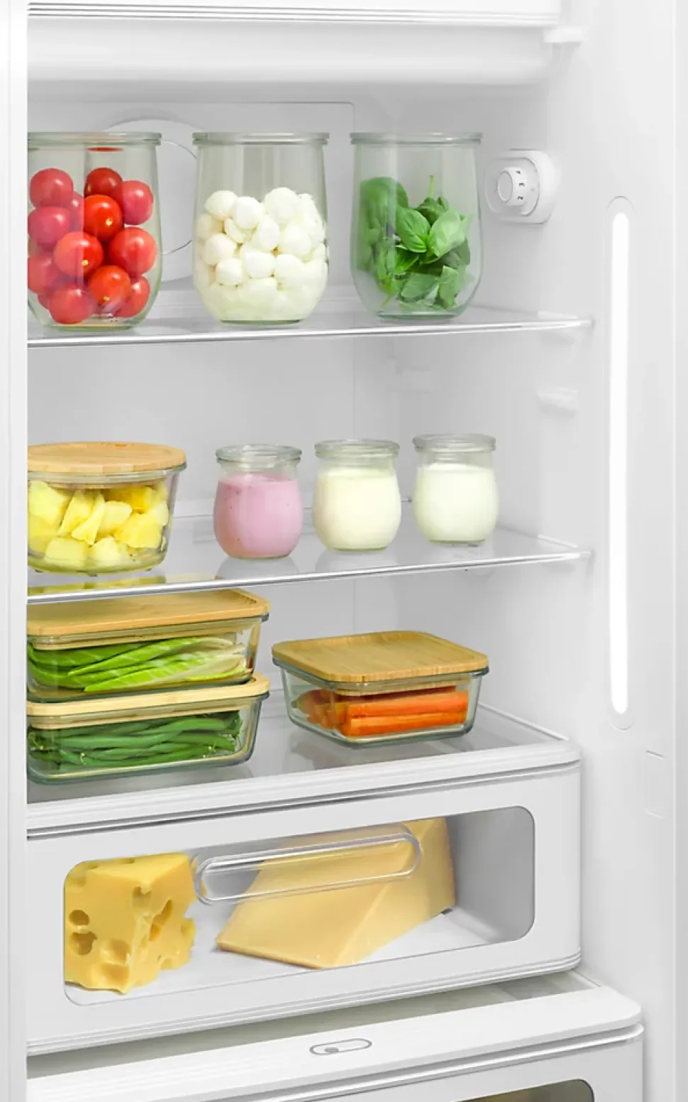 Réfrigérateur congélateur à poser ouverture gauche Smeg FAB28LPG5 244L / 26L vert d'eau