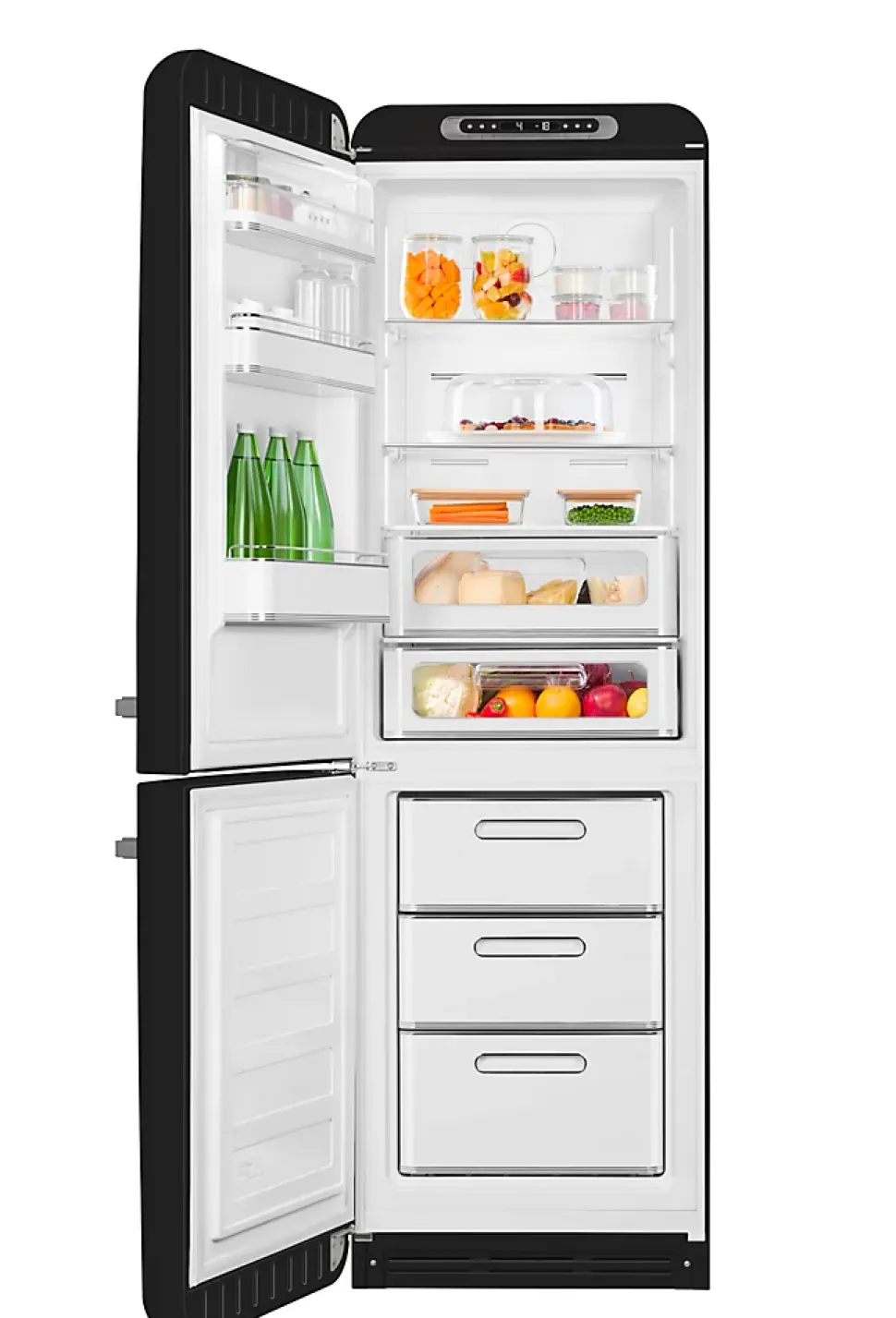 Réfrigérateur congélateur à poser ouverture gauche Smeg FAB32LBL5 234L / 97L noir