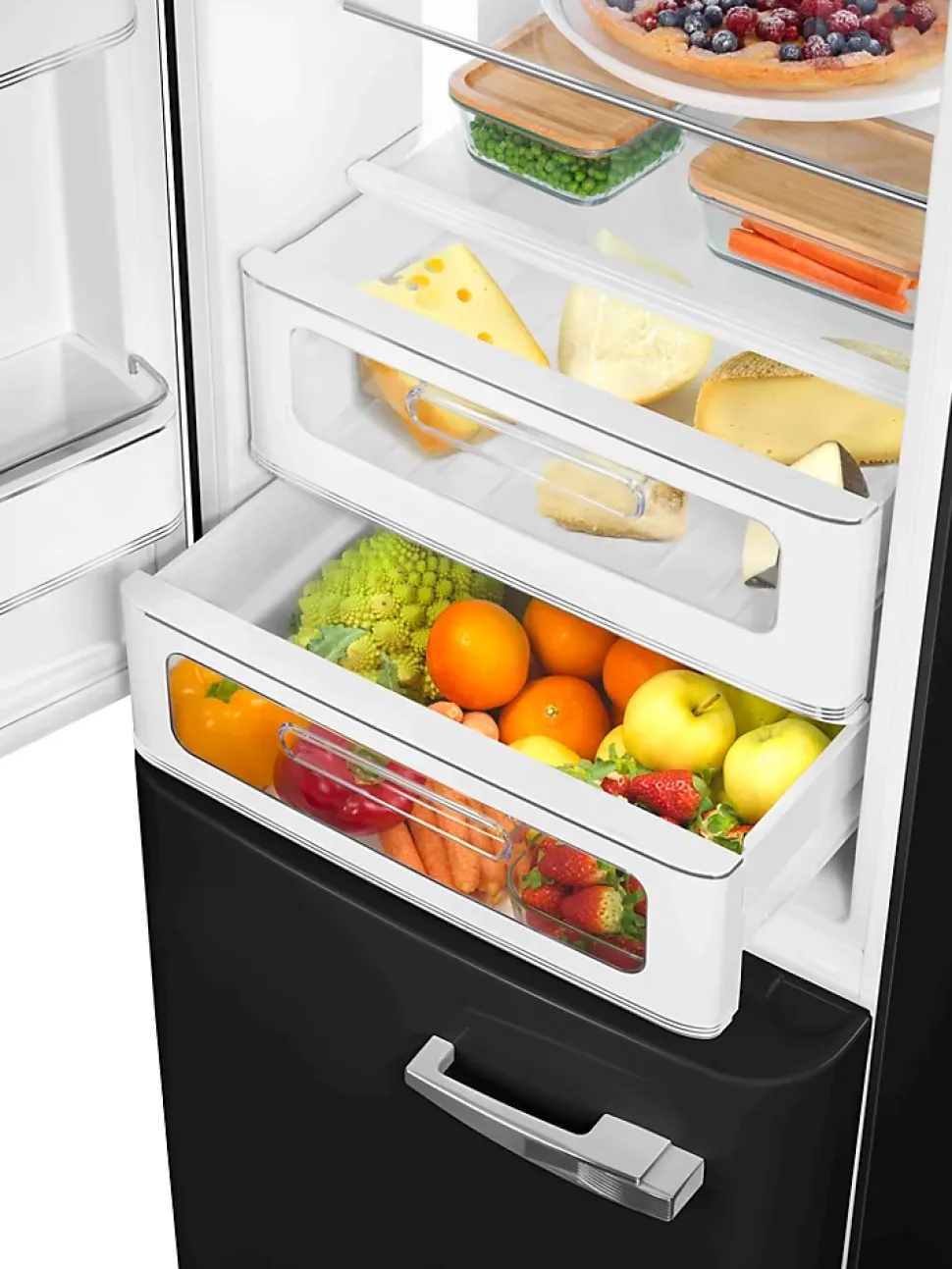 Réfrigérateur congélateur à poser ouverture gauche Smeg FAB32LBL5 234L / 97L noir