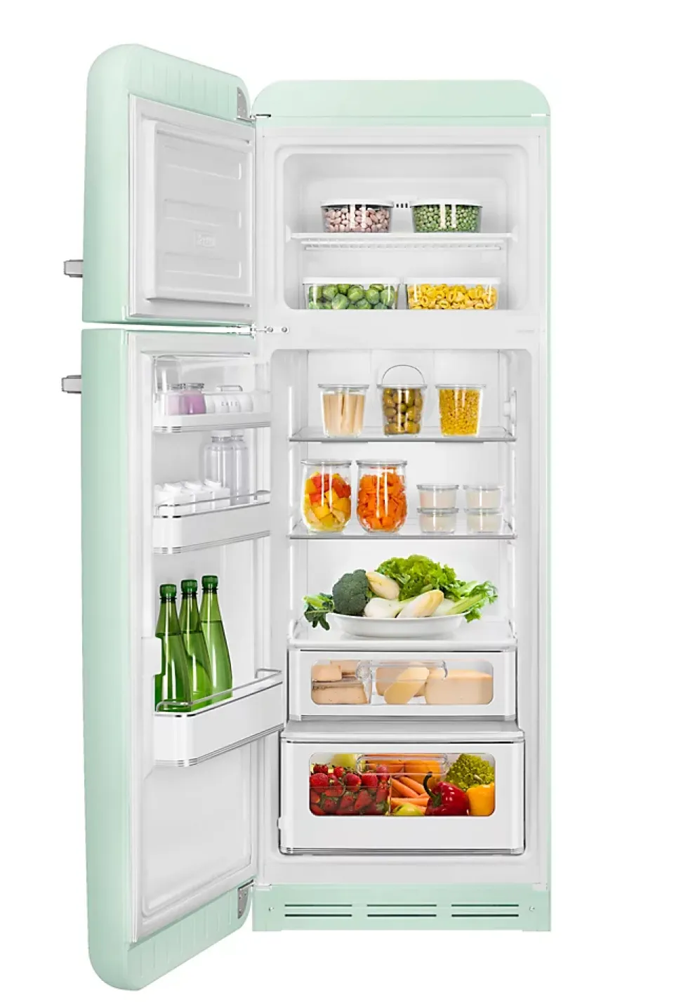 Réfrigérateur congélateur à poser ouverture gauche Smeg FAB30LPG5 222L / 72L vert d'eau