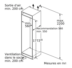 Réfrigérateur encastrable SIEMENS E, KI86SADE0