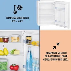 Réfrigérateur 58L Blanc Bomann KB7347-Blanc