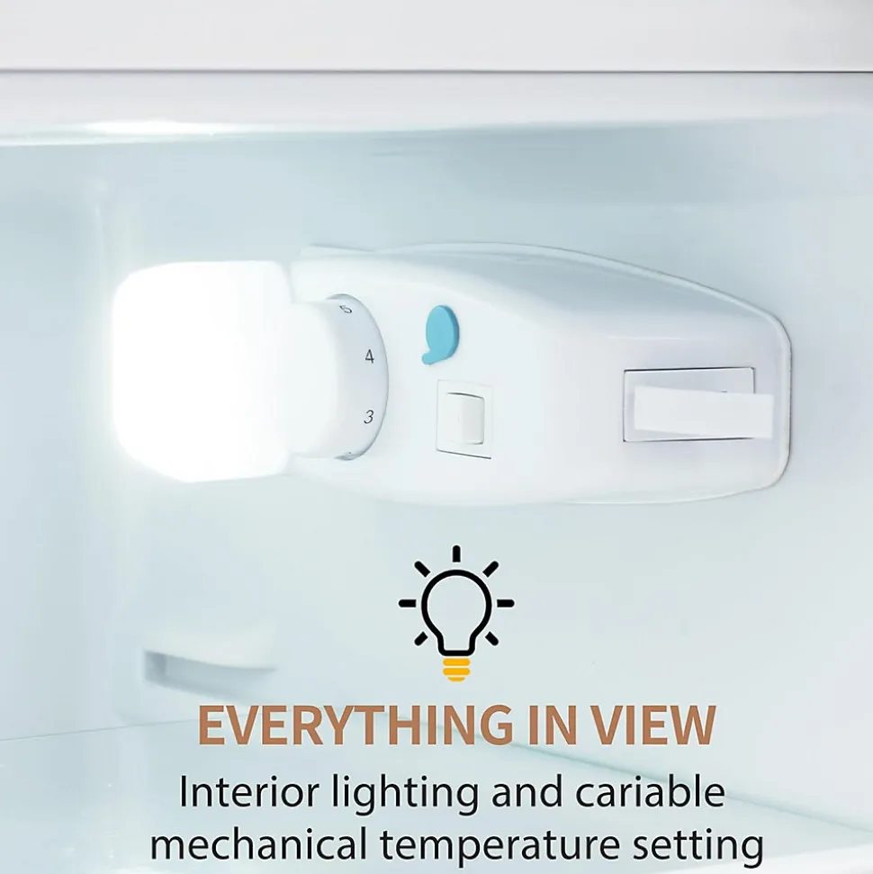 Réfrigérateur rétro combiné 92L, congélateur -27C à 13C, design vintage, blanc antique, LED