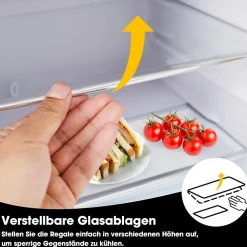 Réfrigérateur rétro 72L, double porte, congélateur 21L, LED, classe E,bleu