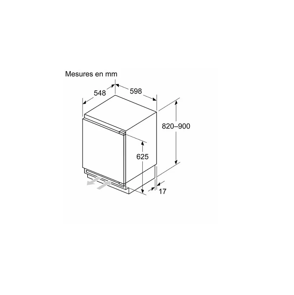 Réfrigérateur sous-plan intégrable 134l Bosch KUR21VFE0