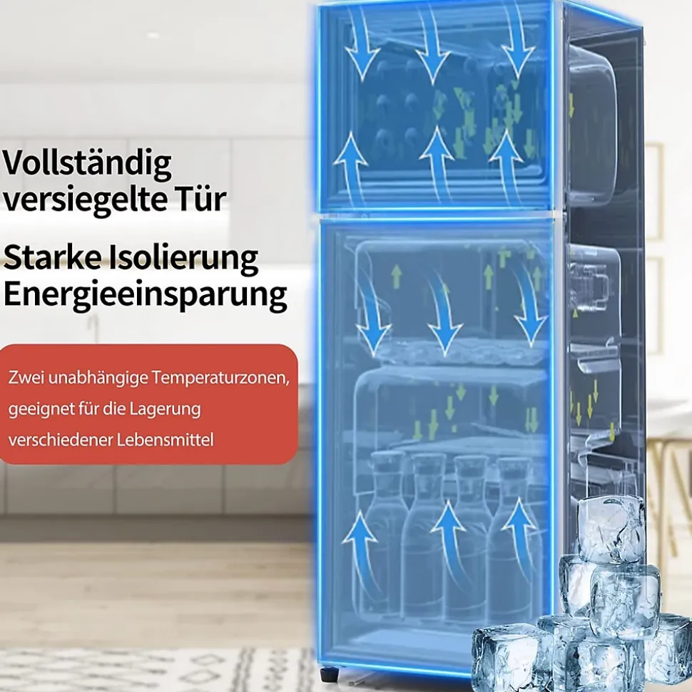 Réfrigérateur vintage Merax 92L, congélateur -27C à 13C, design rétro, rouge, classe énergétique D