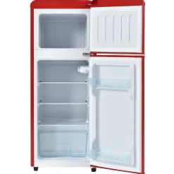 Réfrigérateur vintage Merax 92L, congélateur -27C à 13C, design rétro, rouge, classe énergétique D