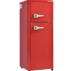 Réfrigérateur vintage Merax 92L, congélateur -27C à 13C, design rétro, rouge, classe énergétique D