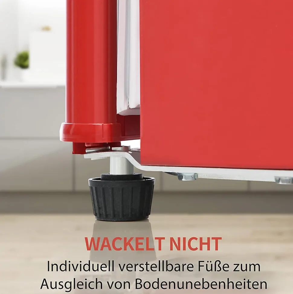 Réfrigérateur vintage Merax 92L, congélateur -27C à 13C, design rétro, rouge, classe énergétique D