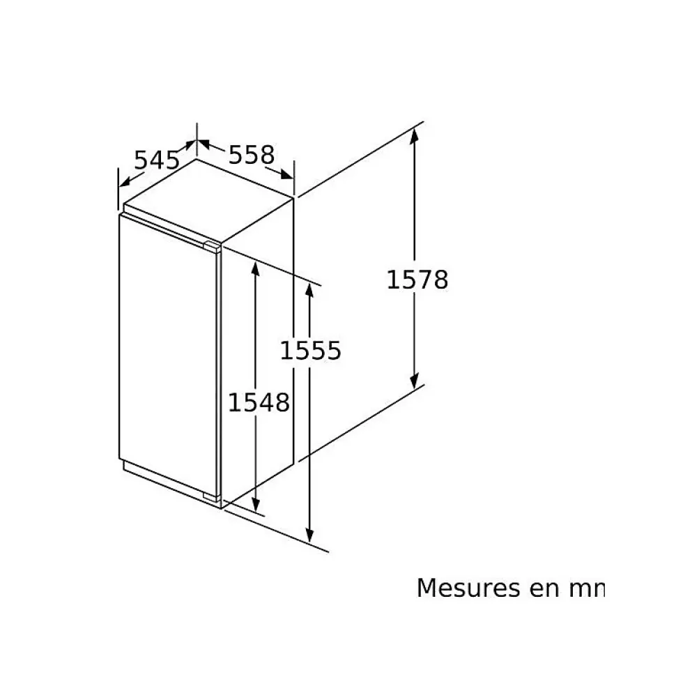 Réfrigérateurs 1 porte 248L Froid Statique BOSCH 55.8cm E, KIL 72 AFE 0