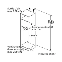 Réfrigérateurs 1 porte 248L Froid Statique BOSCH 55.8cm E, KIL 72 AFE 0