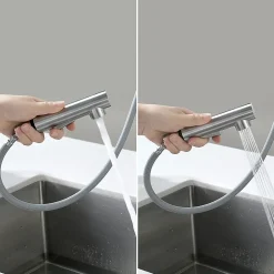 Robinet Cuisine avec Douchette Extractible, Mitigeur de Cuisine en Inox Mitigeur d'Évier avec 2 Modes de Sortie D'eau, Brossé