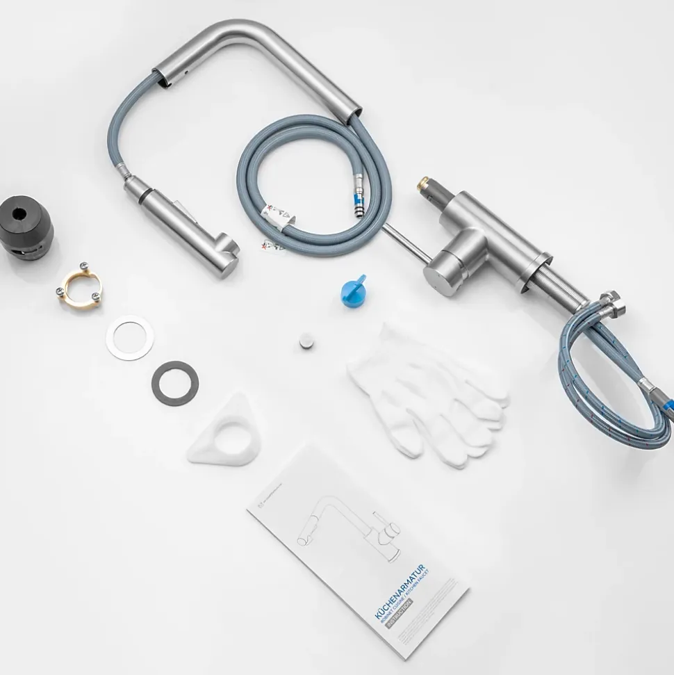 Robinet Cuisine avec Extensible, Mitigeur Cuisine avec Douchette, Melangeur avec Deux Types Jet d'eau