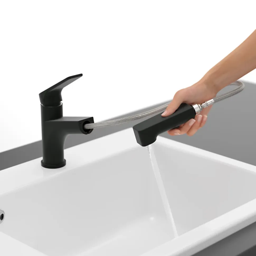 Robinet de cuisine avec douchette VILLEROY & BOCH Junis Shower Noir mat