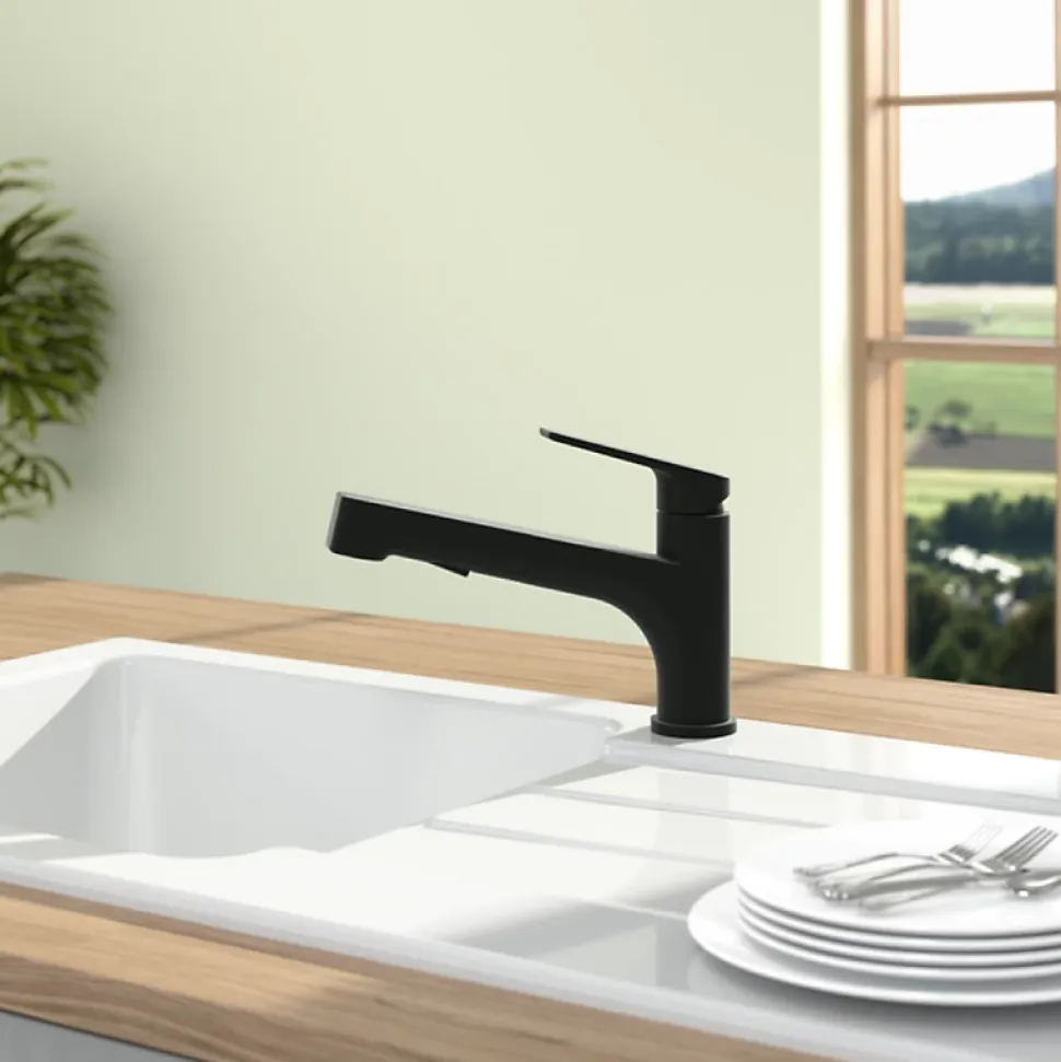 Robinet de cuisine avec douchette VILLEROY & BOCH Junis Shower Noir mat