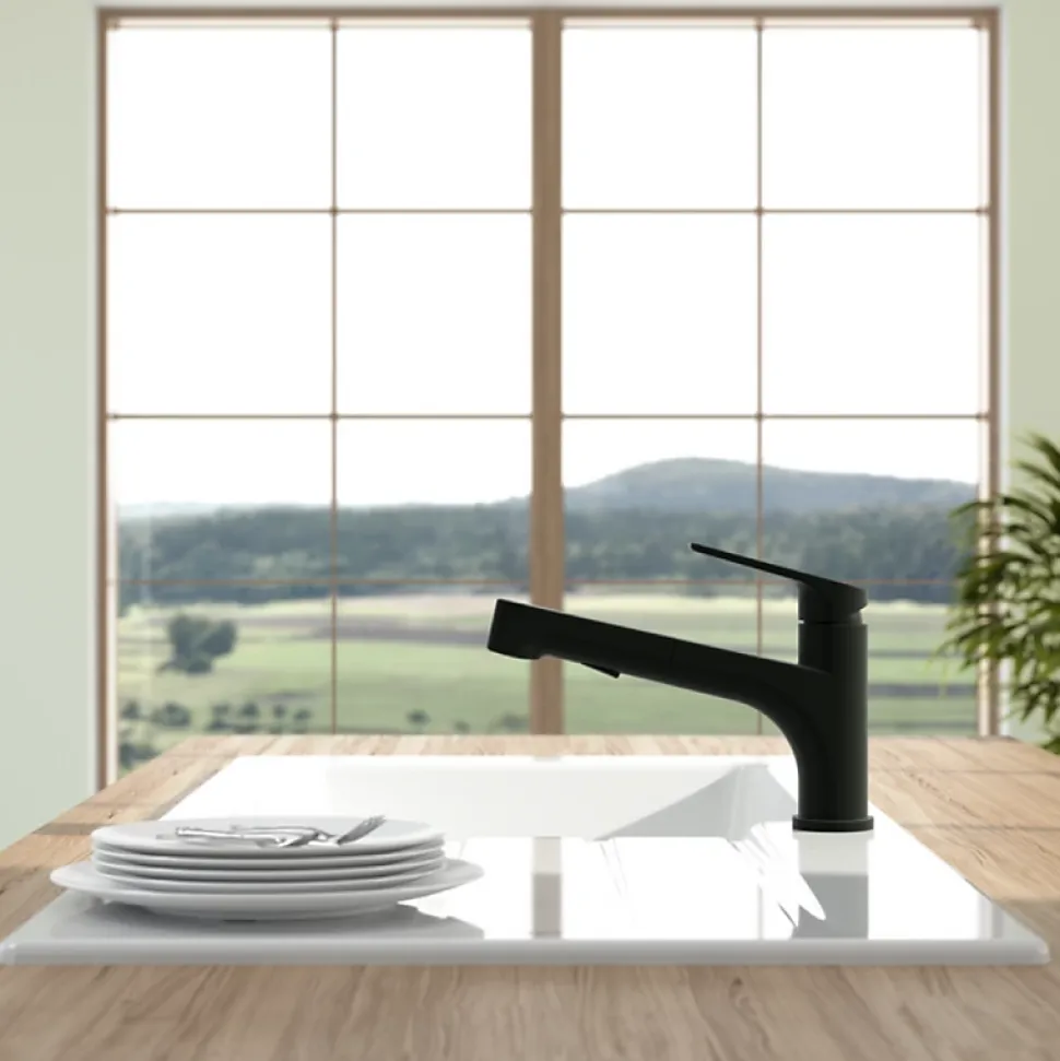 Robinet de cuisine avec douchette VILLEROY & BOCH Junis Shower Noir mat