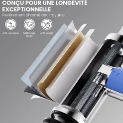 Robinet de Cuisine avec Douchette Extractible, Mitigeur Cuisine en Inox Mitigeur d'Évier avec 2 Modes de Sortie D'eau, Brossé