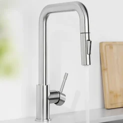 Robinet de Cuisine avec Douchette Extractible, Mitigeur Cuisine en Inox Mitigeur d'Évier avec 2 Modes de Sortie D'eau, Brossé