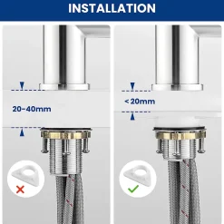 Robinet de Cuisine avec Douchette Extractible, Mitigeur Cuisine en Inox Mitigeur d'Évier avec 2 Modes de Sortie D'eau, Brossé