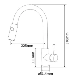 Robinet de Cuisine avec Douchette Extractible Mitigeur d'évier Bec Rotatif 360 degrés Robinet en Acier Nickel Brossé
