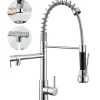 Robinet de Cuisine avec Douchette Extractible, Mitigeur Cuisine en Inox avec 2 Modes de Sortie D'eau